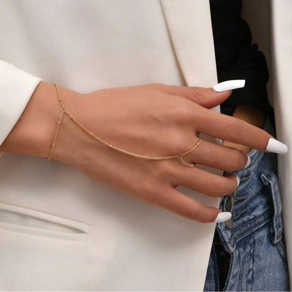 Gold Ring Chain Bracelet